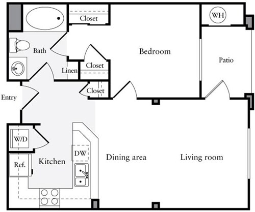 1 Bed • 1 Bath 5202 floor plan